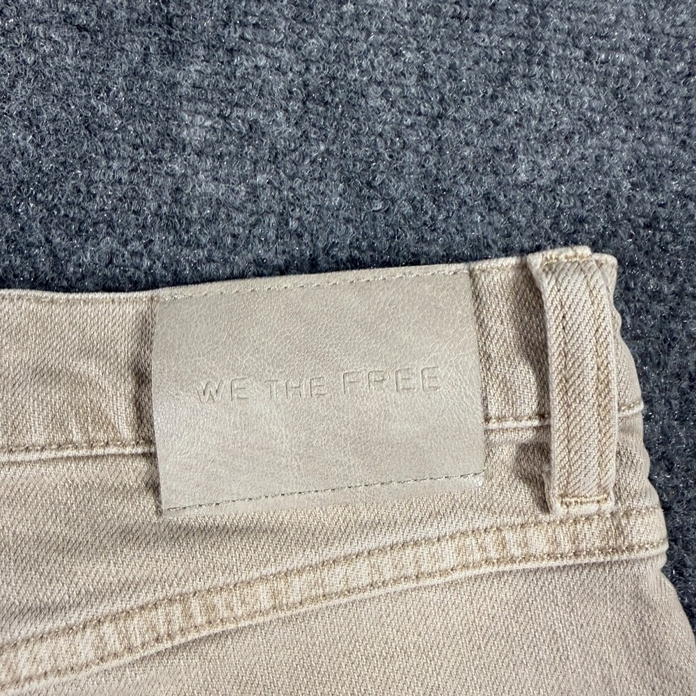 Free People We the Free Size 31 Risk Taker Mid Rise Straight Jeans Beige Ecru - Picture 5 of 13